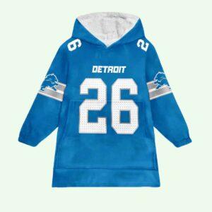 Lions 26 Gibs Football Blanket Hoodie