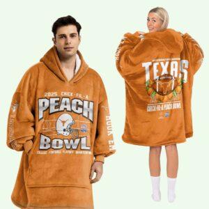 Longhorns Chick Fil A Peach Bowl 2025 Blanket Hoodie Longhorns Chick Fil A Peach Bowl 2025 Blanket Hoodie