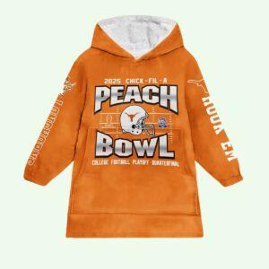 Longhorns Chick Fil A Peach Bowl 2025 Blanket Hoodie
