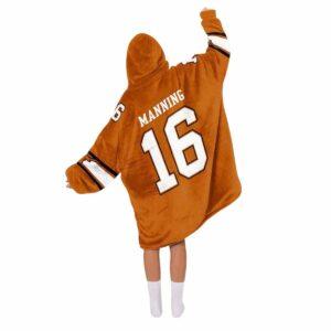 Longhorns Manning 16 Football Unisex Blanket Hoodie