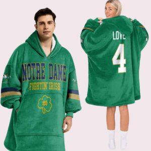 Love 4 Notre Dame Football Unisex Blanket Hoodie 1 Love 4 Notre Dame Football Unisex Blanket Hoodie