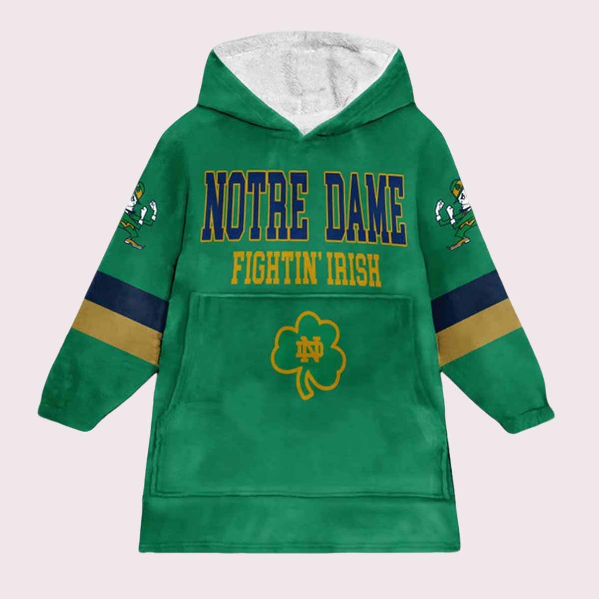 Love 4 Notre Dame Football Unisex Blanket Hoodie Love 4 Notre Dame Football Unisex Blanket Hoodie