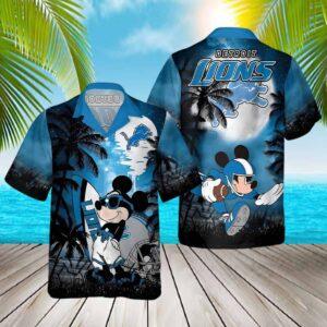 M*ckey Mouse Lions Aloha Hawaiian Shirt