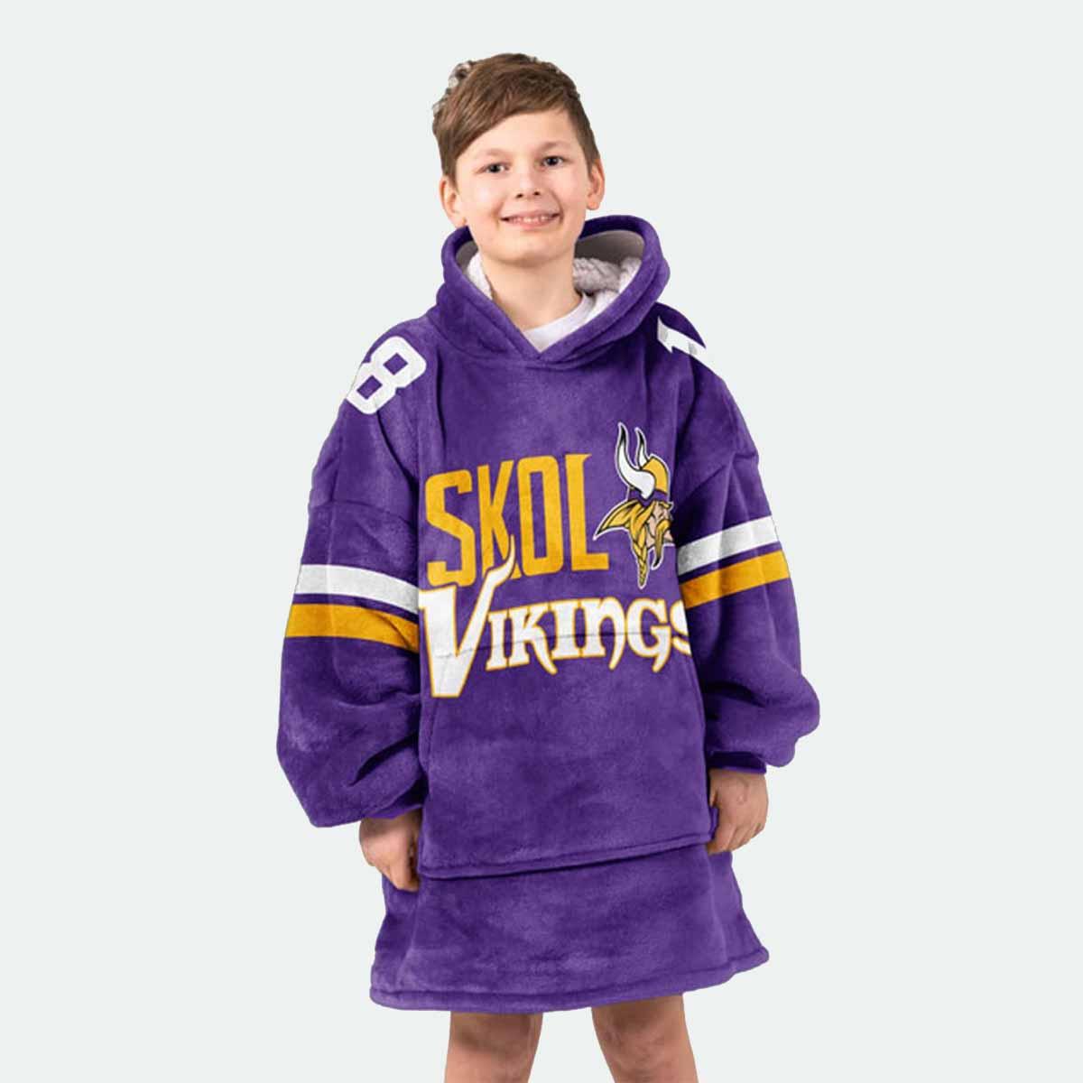 Minnesota Skol Vikings Football Unisex Blanket Hoodie Minnesota Skol Vikings Football Unisex Blanket Hoodie
