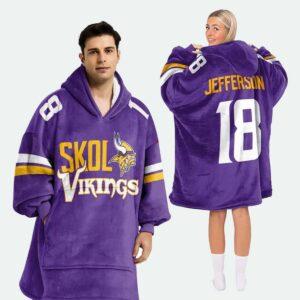 Minnesota Skol Vikings Football Unisex Blanket Hoodie Minnesota Skol Vikings Football Unisex Blanket Hoodie