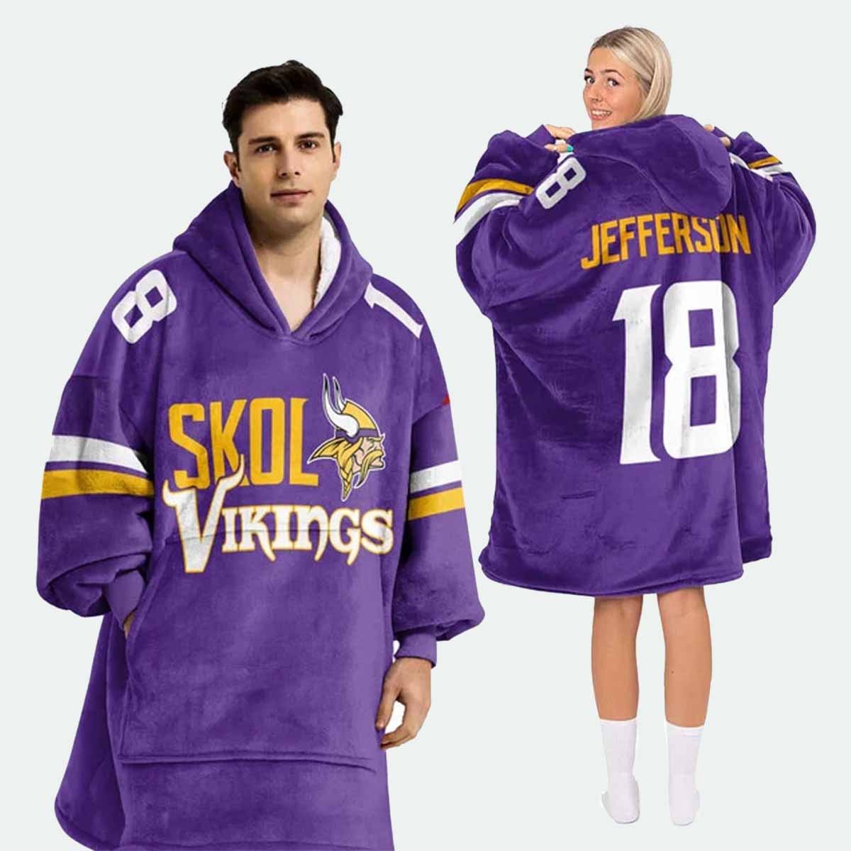 Minnesota Skol Vikings Football Unisex Blanket Hoodie Minnesota Skol Vikings Football Unisex Blanket Hoodie
