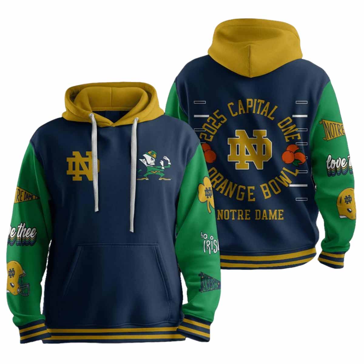 Notre Dame 2025 Capital One Orange Bowl Hoodie Notre Dame 2025 Capital One Orange Bowl Hoodie