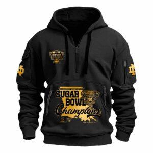 Notre Dame Sugar Bowl Champions 2024 Quarter Zip Hoodie Notre Dame Sugar Bowl Champions 2024 Quarter Zip Hoodie