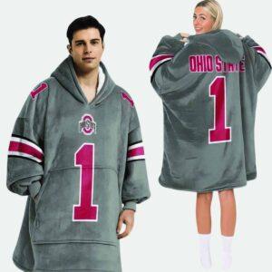 Ohio State 1 Football Unisex Blanket Hoodie Ohio State 1 Football Unisex Blanket Hoodie