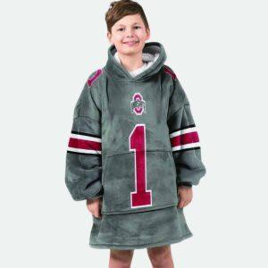 Ohio State 1 Football Unisex Blanket Hoodie1