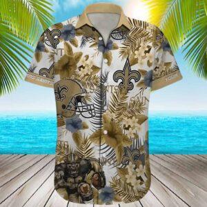 Orleans Saints Customizable Floral Hawaiian Shirt Orleans Saints Customizable Floral Hawaiian Shirt