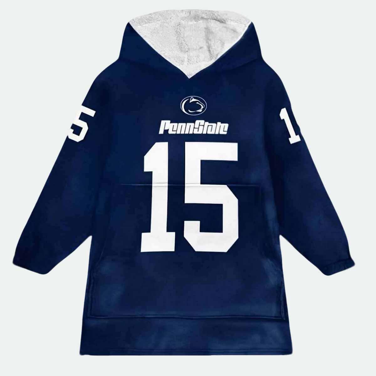 Penn State Allar 15 Football Blanket Hoodie Penn State Allar 15 Football Blanket Hoodie