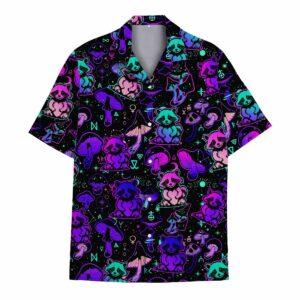 Raccoon And Mushroom Hawaiian Shirt