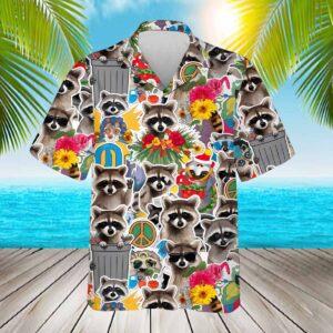 Raccoon Peace Tropical Hawaiian Shirt Raccoon Peace Tropical Hawaiian Shirt