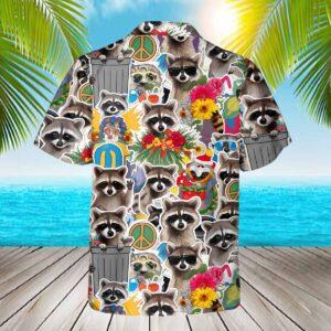 Raccoon Peace Tropical Hawaiian Shirt