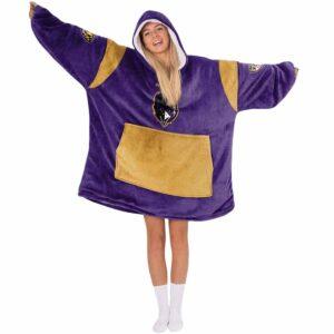 Ravens Purple Rising Football Hoodie Blanket 1 Ravens Purple Rising Football Hoodie Blanket