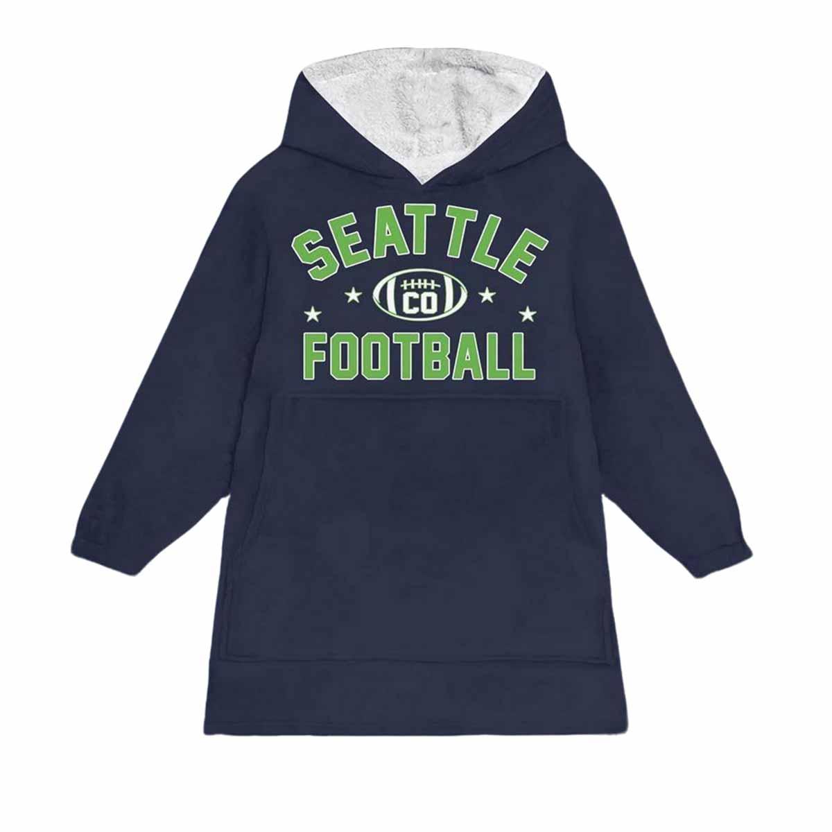 Seattle Football Blanket Hoodie Seattle Football Blanket Hoodie