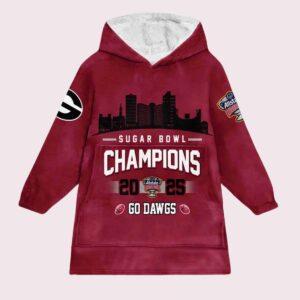 Sugar Bowl Champions 2025 Go Dawgs Bulldogs Football Blanket Hoodie Sugar Bowl Champions 2025 Go Dawgs Bulldogs Football Blanket Hoodie