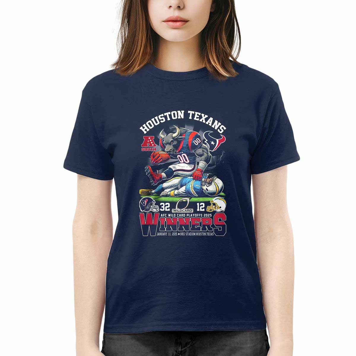 Texans AFC Wild Card Playoffs 2025 Winners Shirt Texans AFC Wild Card Playoffs 2025 Winners Shirt