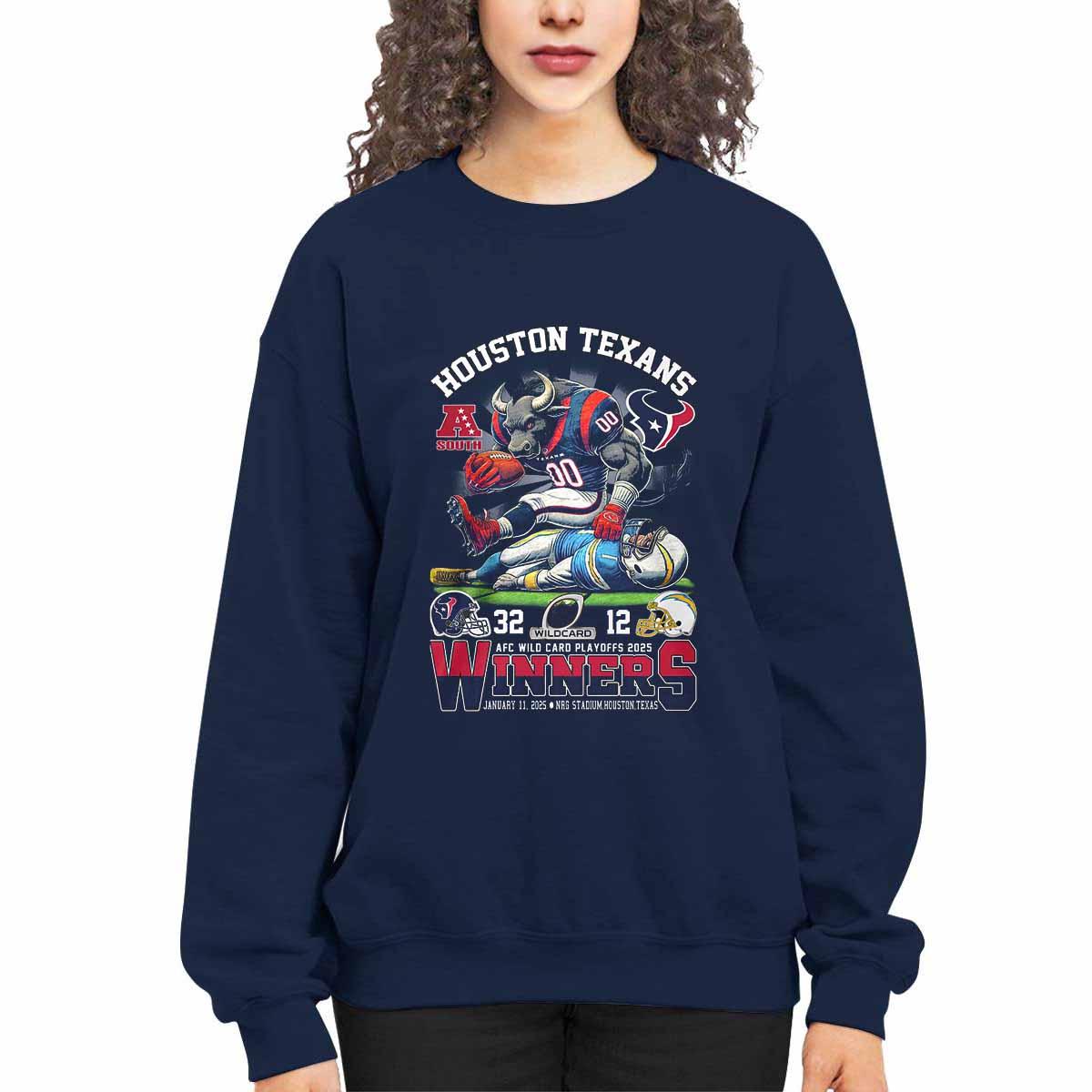 Texans AFC Wild Card Playoffs 2025 Winners Shirt Texans AFC Wild Card Playoffs 2025 Winners Shirt