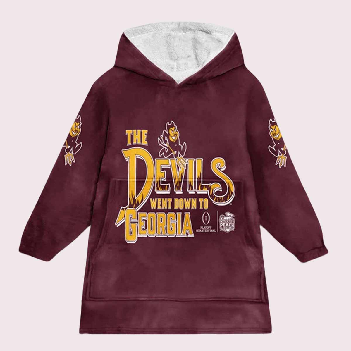 The Devils Went Down To Georgia 2025 Chick Fil A Peach Bowl Football Blanket Hoodie The Devils Went Down To Georgia 2025 Chick Fil A Peach Bowl Football Blanket Hoodie
