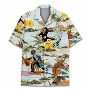 Tropical Bigfoot Summer Beach Hawaiian Shirt