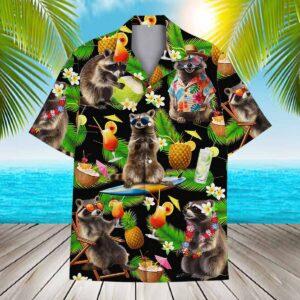 Tropical Pineapple Raccoon Hawaiian Shirt Tropical Pineapple Raccoon Hawaiian Shirt
