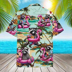 Tropical Raccoon Flamingo Hawaiian Shirt 1 Tropical Raccoon Flamingo Hawaiian Shirt