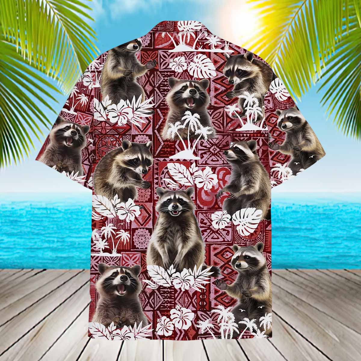 Tropical Raccoon Hawaiian Shirt Tropical Raccoon Hawaiian Shirt