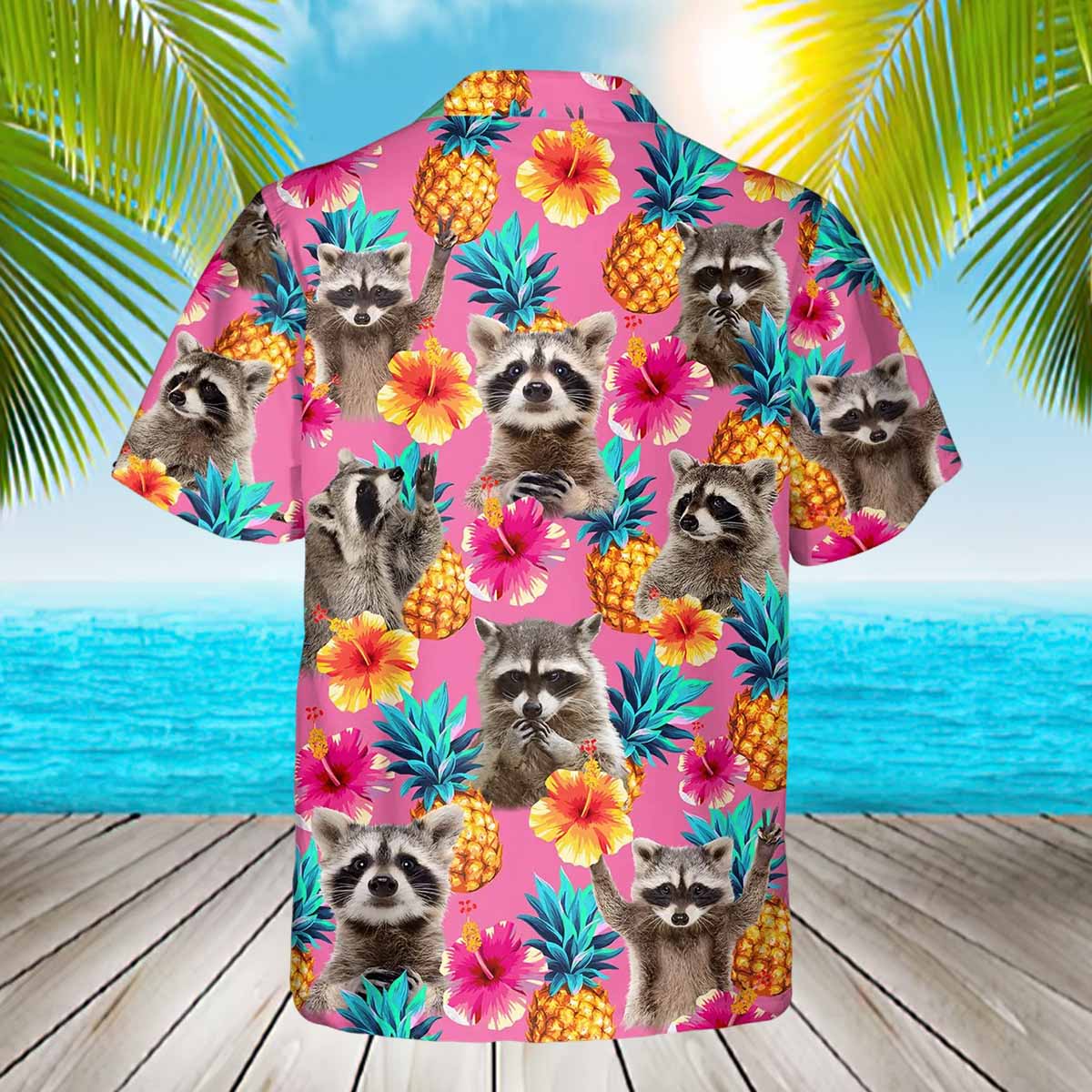 Tropical Raccoon Pineapple Hawaiian Shirt Tropical Raccoon Pineapple Hawaiian Shirt