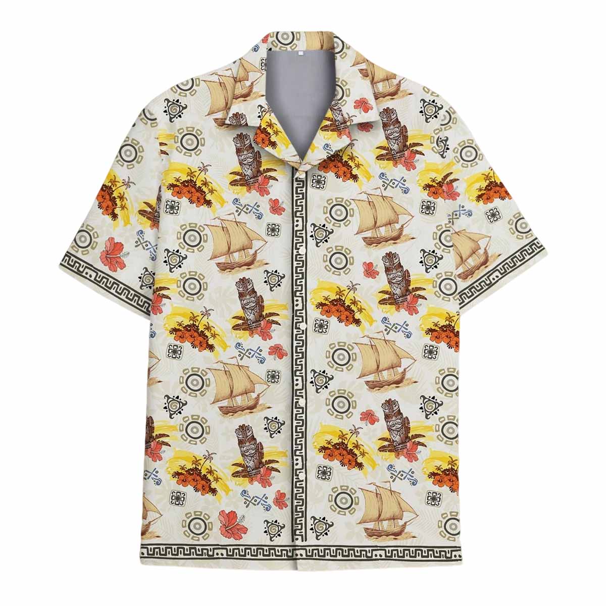 Vintage Tiki Hawaiian Shirt Vintage Tiki Hawaiian Shirt