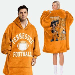 Volunteers Go Big Orange Football Blanket Hoodie