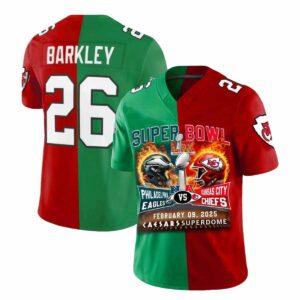 Barkley 26 Super Bowl LIX Eagles Vs Chiefs Jersey Barkley 26 Super Bowl LIX Eagles Vs Chiefs Jersey