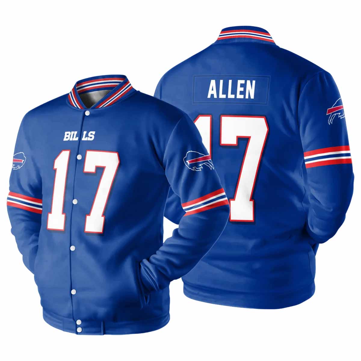 Bills Allen 17 Football Jacket Bills Allen 17 Football Jacket