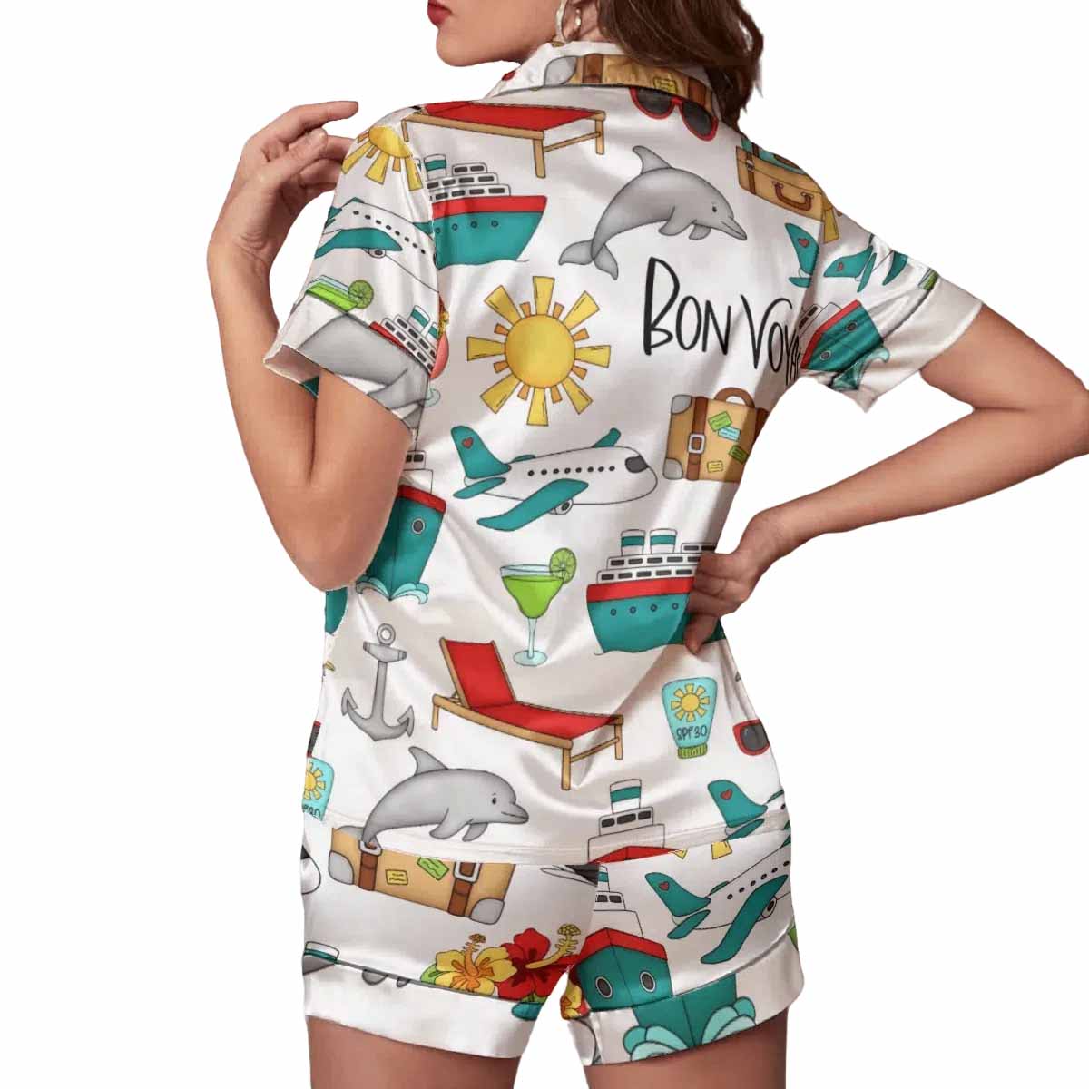 Bon Voyage Cruise Satin Pajama Set Bon Voyage Cruise Satin Pajama Set
