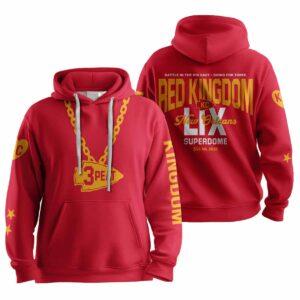 Chiefs 3 Peat Red Kingdom LIX Football Unisex Hoodie Chiefs 3 Peat Red Kingdom LIX Football Unisex Hoodie