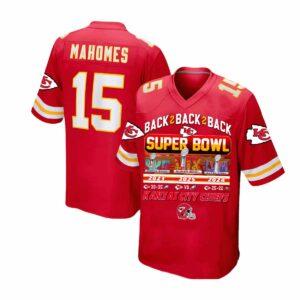 Chiefs Mahomes Back 2 Back Super Bowl LIX Champions Jersey