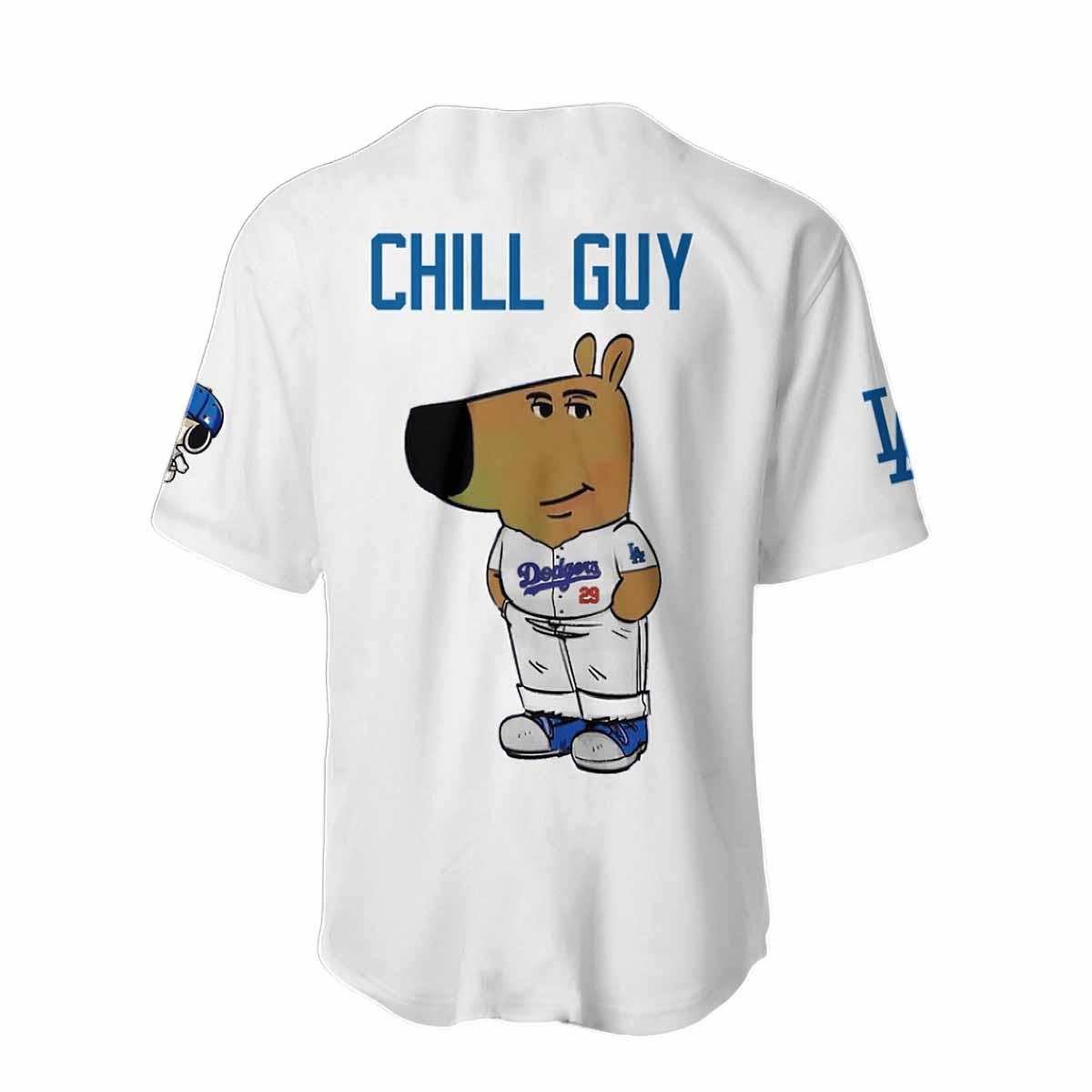 Dodgers Chill Guy Baseball Jersey Dodgers Chill Guy Baseball Jersey