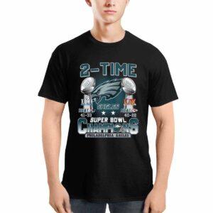 Eagles 2 Time Super Bowl Champions 2017 2024 Shirt