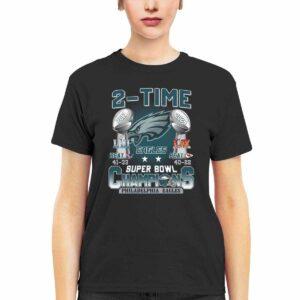 Eagles 2 Time Super Bowl Champions 2017 2024 Shirt