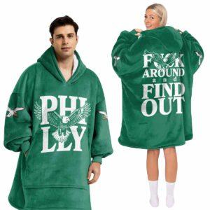 Eagles Fly Fck Around And Find Out Blanket Hoodie Eagles Fly Fck Around And Find Out Blanket Hoodie