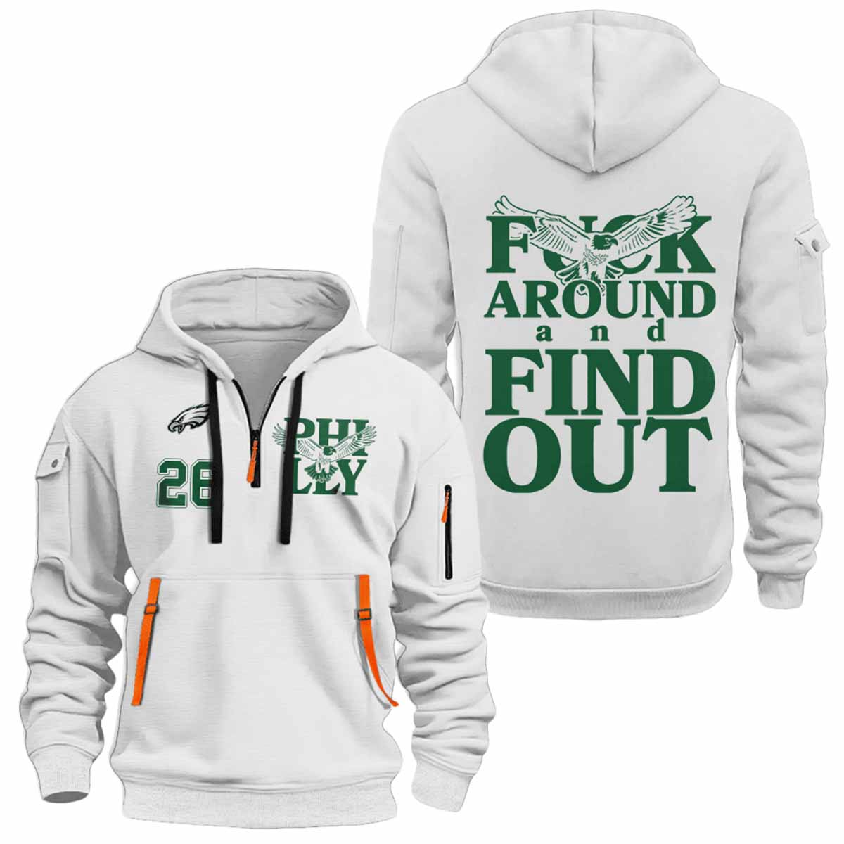 Eagles Fly Fck Around And Find Out Quarter Zip Hoodie Eagles Fly Fck Around And Find Out Quarter Zip Hoodie