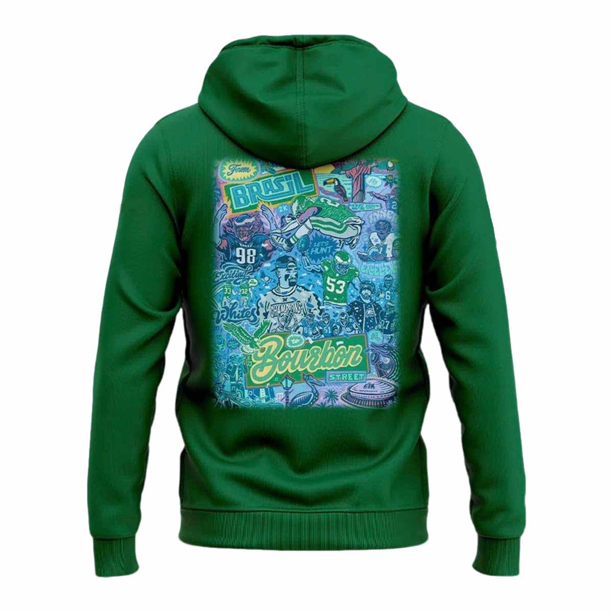 Eagles From Brazil To Bourbon Street Super Bowl LIX Hoodie Eagles From Brazil To Bourbon Street Super Bowl LIX Hoodie