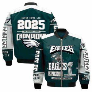 Eagles Kingdom 2025 Super Bowl LIX Champions Bomber Jacket Eagles Kingdom 2025 Super Bowl LIX Champions Bomber Jacket