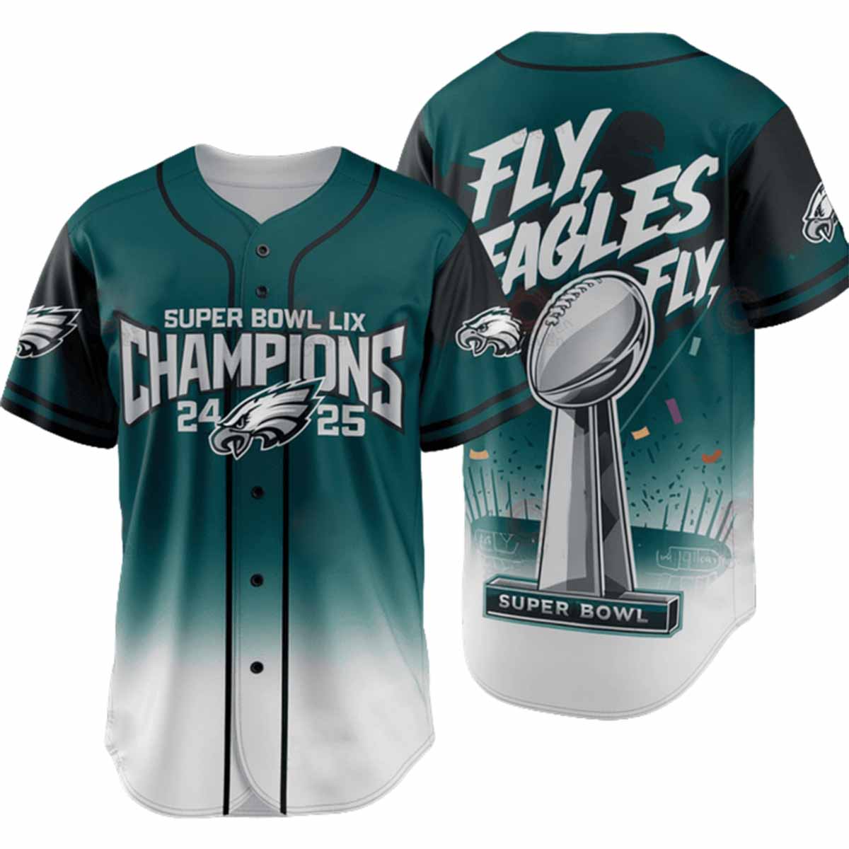 Fly Eagles Fly Super Bowl LIX Champions Jersey Fly Eagles Fly Super Bowl LIX Champions Jersey