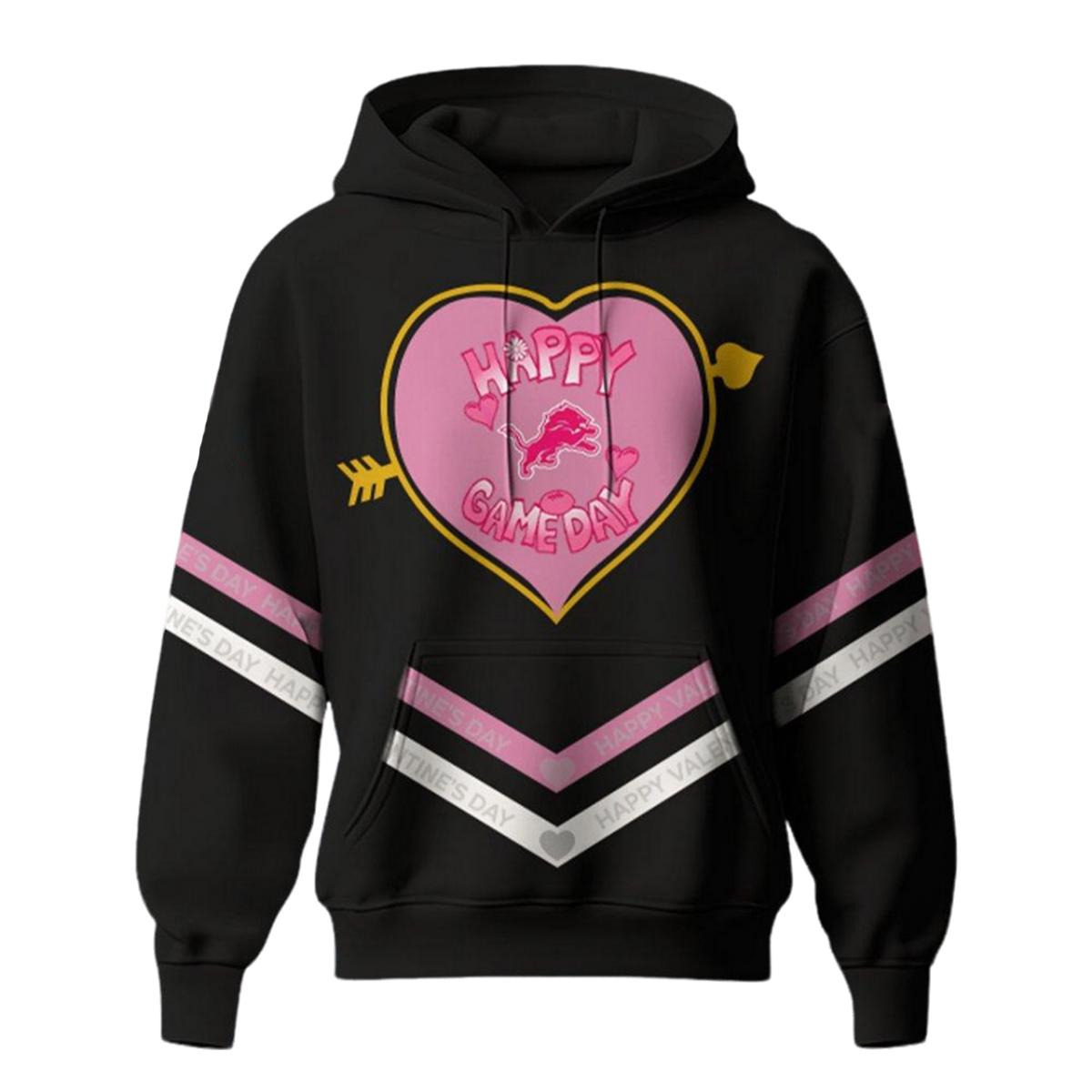 Lions Happy Valentine Game Day 2025 Hoodie Lions Happy Valentine Game Day 2025 Hoodie