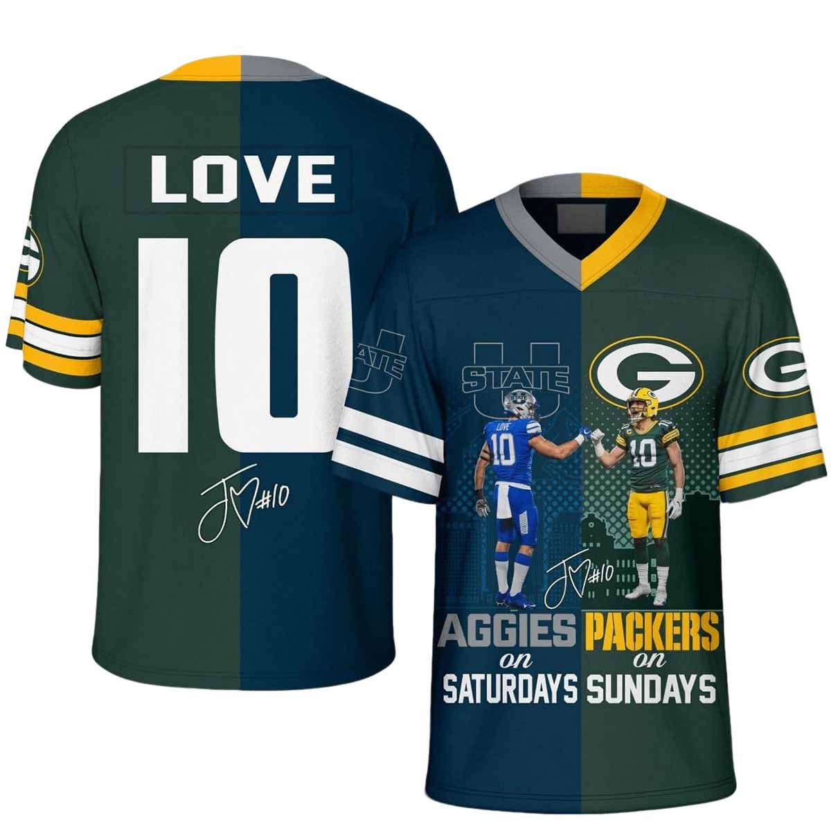 Love 10 Aggies On Saturdays Packers On Sundays Jersey Love 10 Aggies On Saturdays Packers On Sundays Jersey