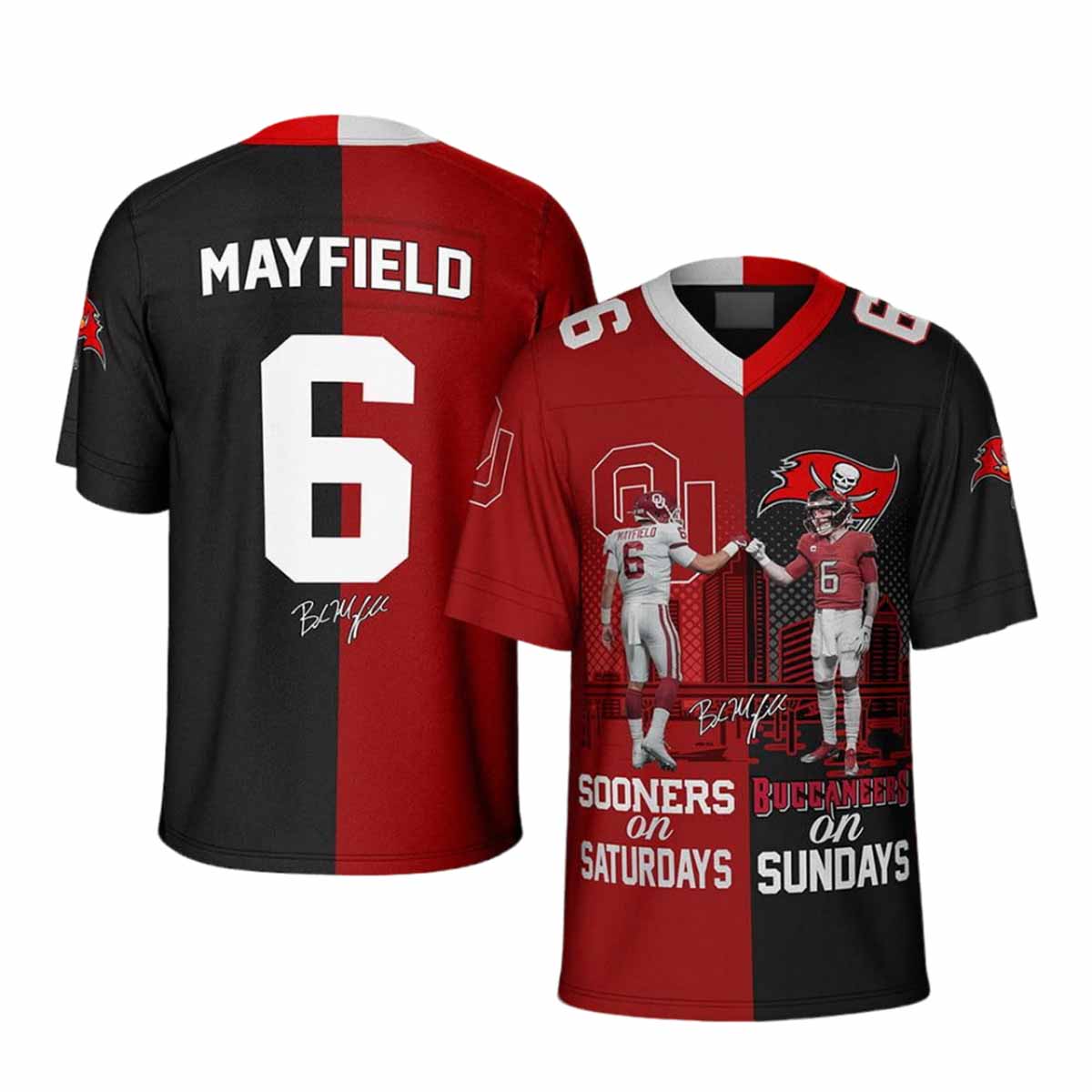 Mayfield Sooners On Saturdays Buccaneers On Sundays Jersey Mayfield Sooners On Saturdays Buccaneers On Sundays Jersey