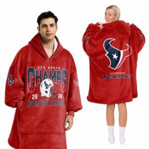 Texans AFC South Champs 2024 Football Unisex Blanket Hoodie Texans AFC South Champs 2024 Football Unisex Blanket Hoodie