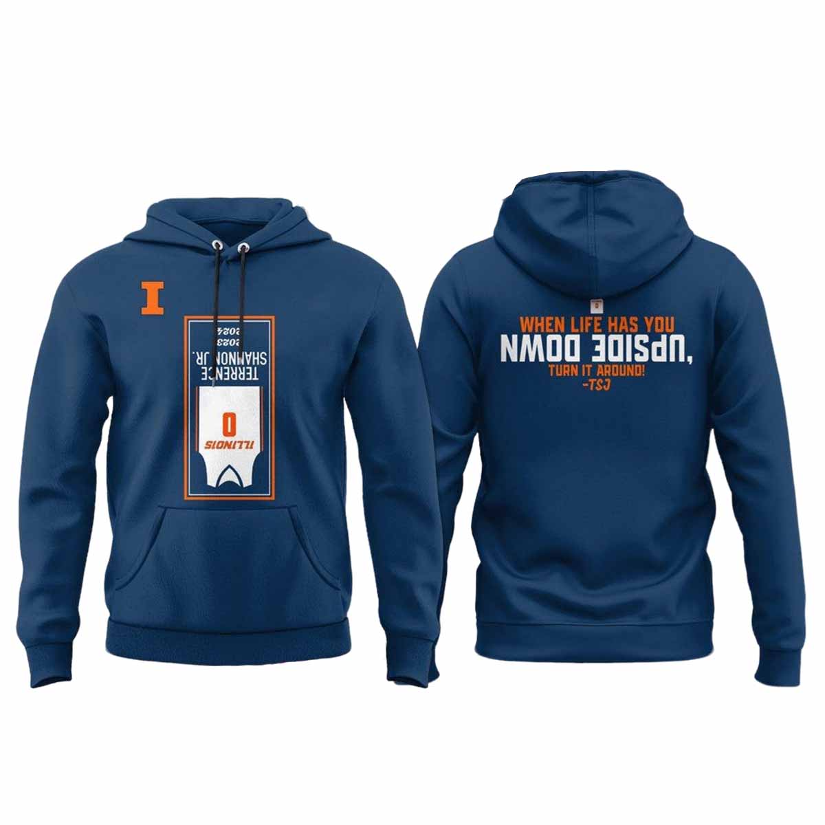 Upside down Terrence Shannon Illinois Fighting Illini Hoodie Upside down Terrence Shannon Illinois Fighting Illini Hoodie
